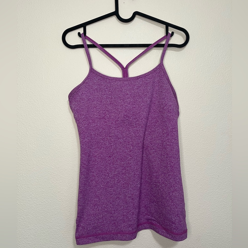 X Lululemon Power Y Racerback Purple Heather Athletic Tank Size 6